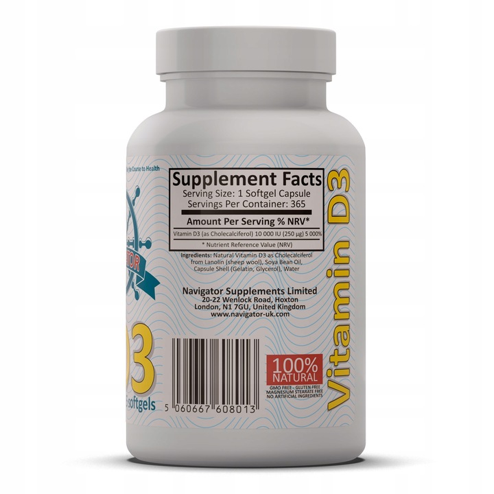 WITAMINA D3 10000IU Z LANOLINY 365kaps NA ROK