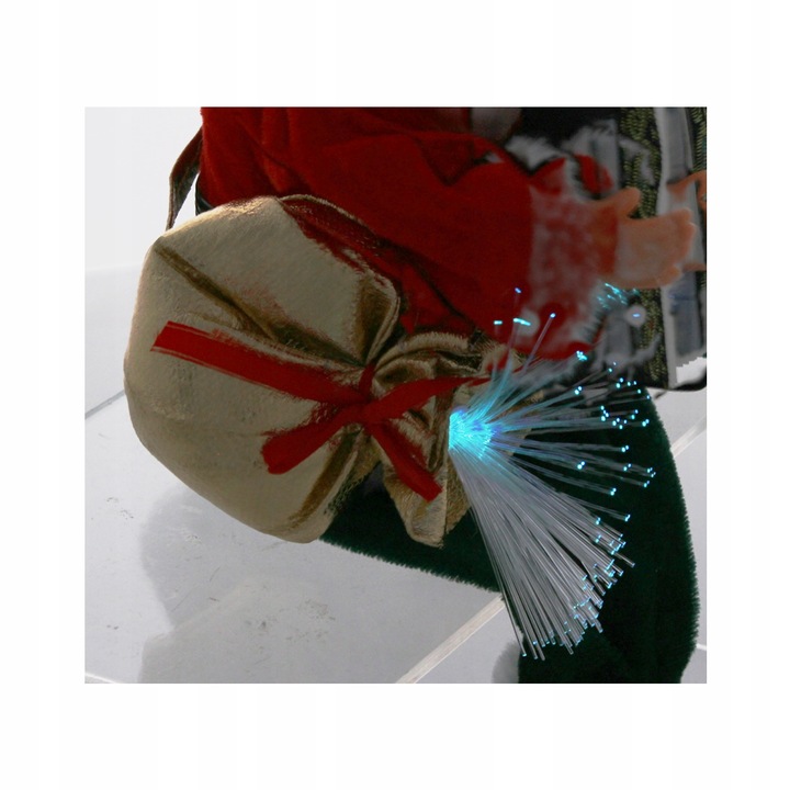 MIKOŁAJ Z AKORDEONEM - GRAJĄCY LED 25,5 CM OZDOBA BOŻONARODZENIOWA