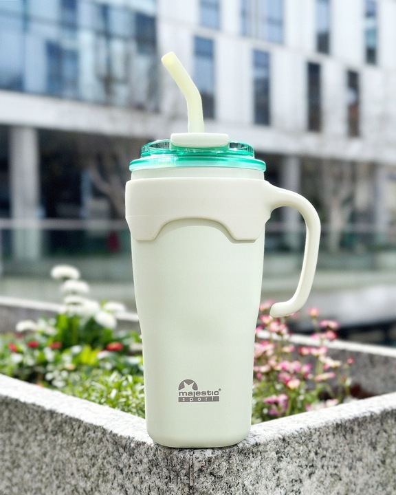 Kubek Termiczny Ze Słomką Majestic Sport Jelly 650 ml Zielony