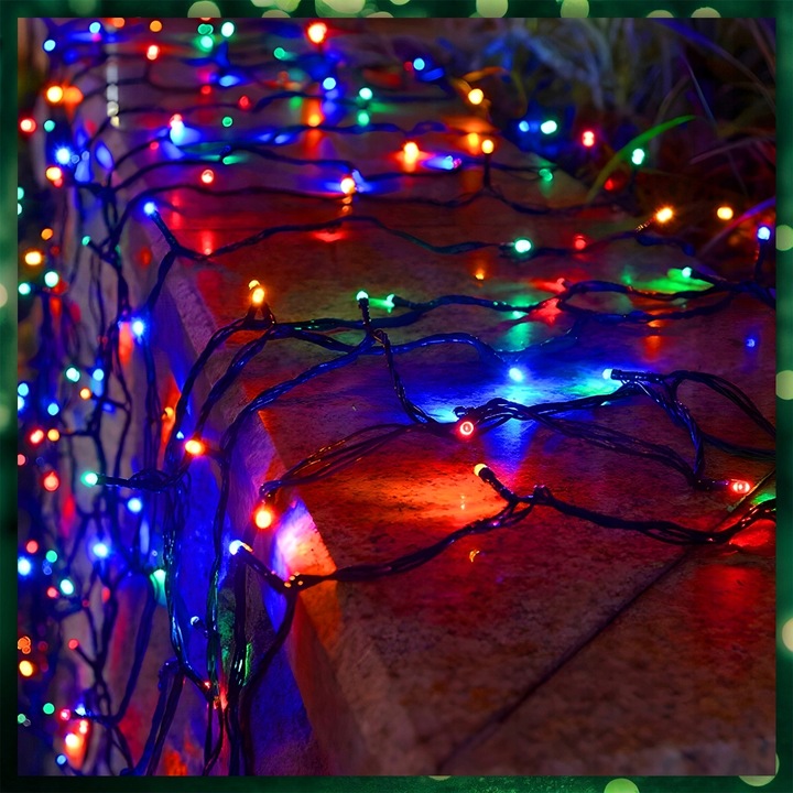LAMPKI CHOINKOWE MULTIKOLOR 300 LED FLASH WEW/ZEW 22M ŚWIĄTECZNE NA CHOINKĘ