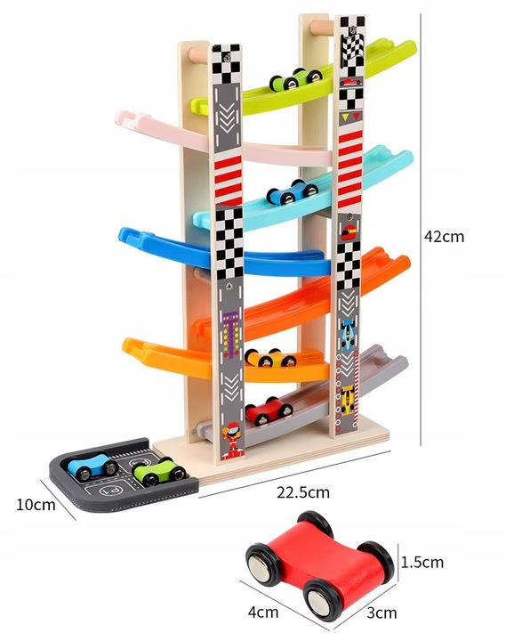 TOR SAMOCHODOWY DUŻY ZJEŻDŻALNIA DLA AUTEK 8szt (W076)