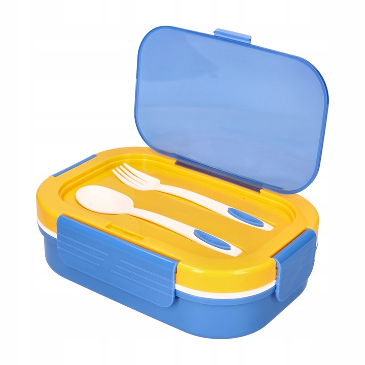 ŚNIADANIÓWKA LUNCHBOX 3 PRZEGRÓDKI SZTUĆCE LUNCH BOX POJEMNIK ŚNIADANIE