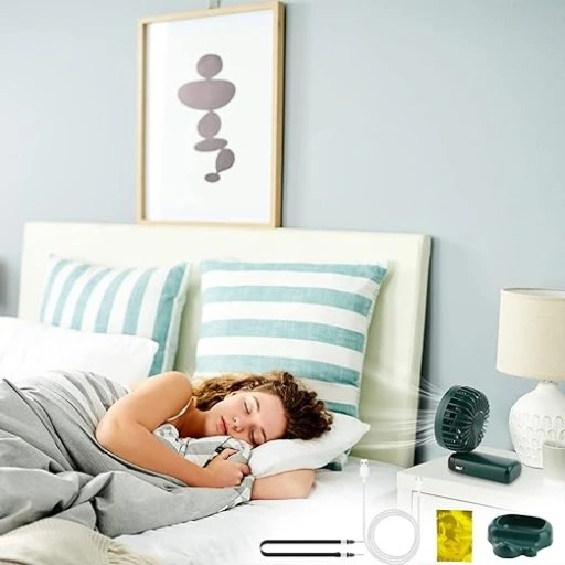 Ręczny Mini wentylator cyfrowy wyświetlacz LCD Zielony