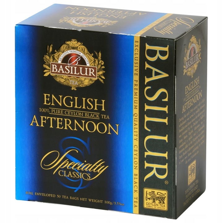 Basilur ENGLISH AFTERNOON herbata czarna Ceylon - 50 TOREBEK w kopertach