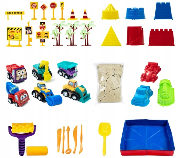 MAGICZNY PIASEK KINETYCZNY SKŁADANA PIASKOWNICA ZESTAW DLA DZIECI PREZENT