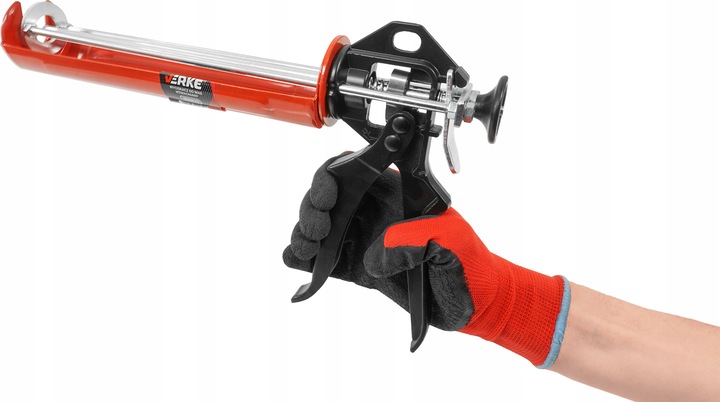 WZMACNIANY WYCISKACZ PISTOLET MAS SILIKONU AKRYLU KLEJU SMARU USZCZELNIACZY