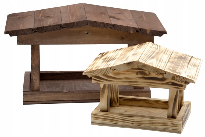 DUŻY KARMNIK DREWNIANY BUDKA NA KARMA KULE ZIARNO DLA DZIKICH PTAKÓW XL