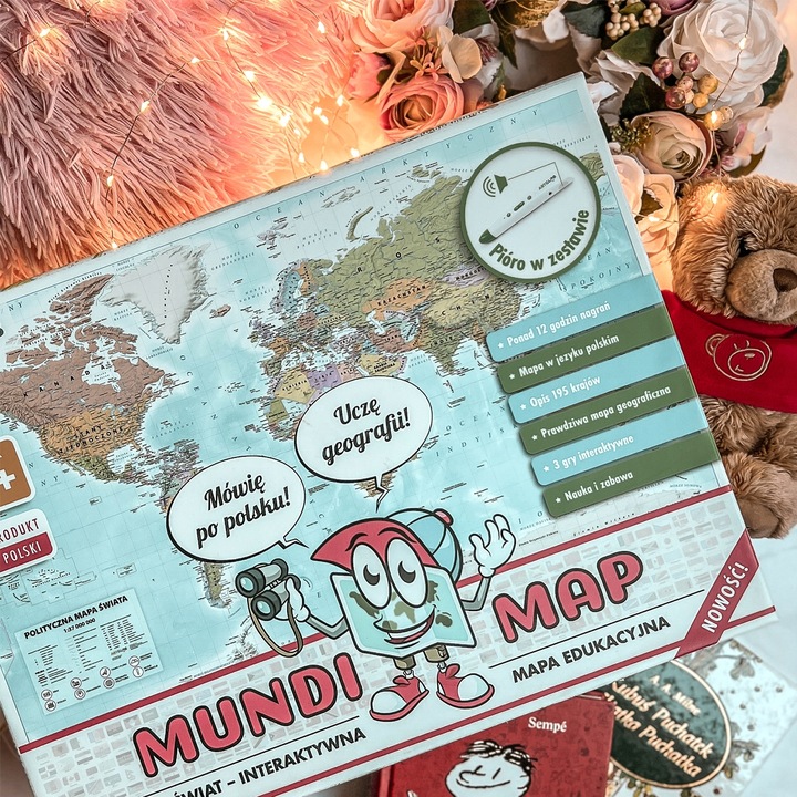 INTERAKTYWNA MAPA ŚWIATA Z PENEM / PIÓREM MUNDIMAP GRY EDUKACJA ARTGLOB