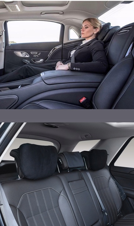 Poduszka Samochodowa Pod Szyję Głowę Kark Podróżna Zagłówek Zamszowa 2szt