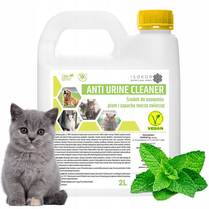 NEUTRALIZATOR ZAPACHU MOCZU KOTA ANTI URINE 2L USUWANIE ZAPACHU MOCZU