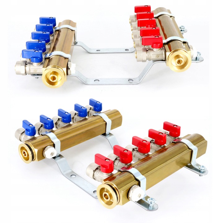 Rozdzielacz C.O. 5 obwodów zaworki PEX odpowietrzniki DO GRZEJNIKÓW