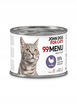 John Dog for Cats Karma mokra 99 MENU dla kota indyk 6x200 g