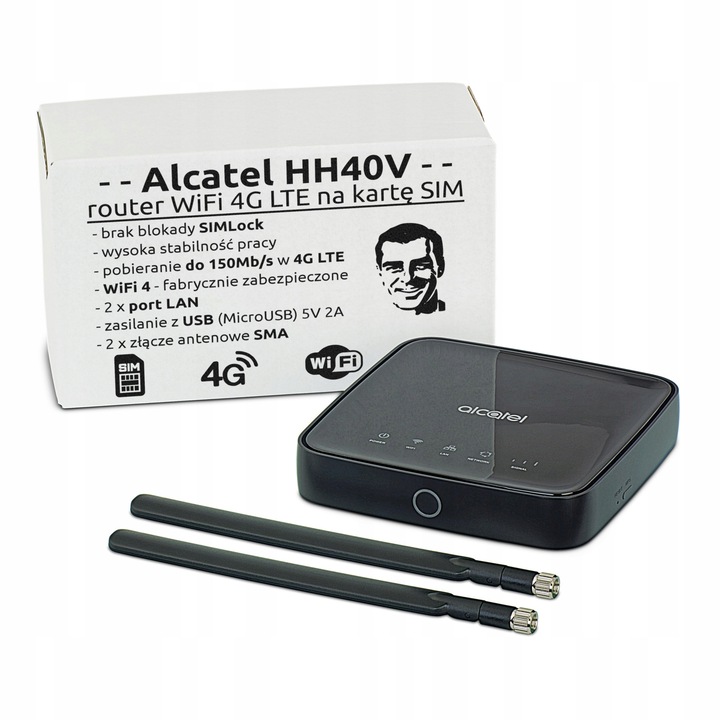 Alcatel HH40V Domowy Router SIM WiFi 4G LTE T-mobile Orange Play Plus NJU