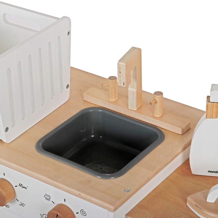 DREWNIANA PRALKA XXL - Z ŻELAZKIEM, KOSZEM, UMYWALKĄ - PRANIE MONTESSORI