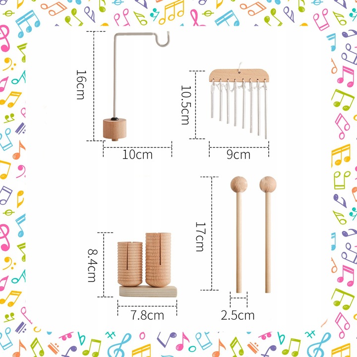 TABLICA MANIPULACYJNA SENSORYCZNA MUZYCZNA PERKUSJA CYMBAŁKI EDUKACYJNA XXL