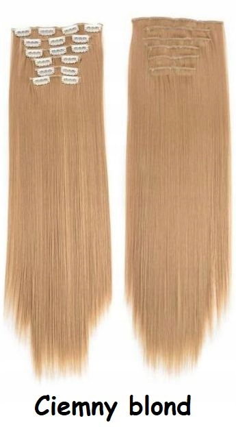KOLORY różne CLIP IN 6 taśm doczepiane włosy pasemka 60cm jak NATURALNE