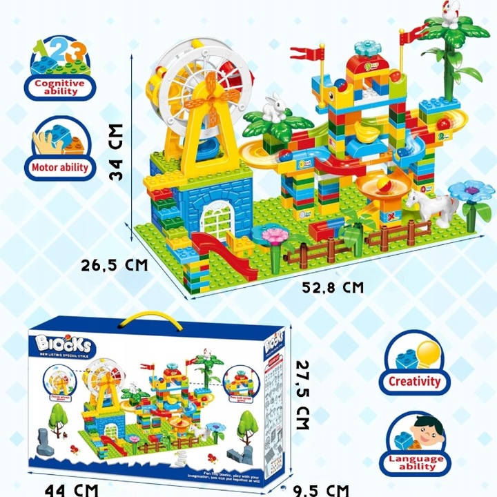 Klocki Konstrukcyjne Farma Duży Zestaw z 243 elementów dla Dzieci +3 lata