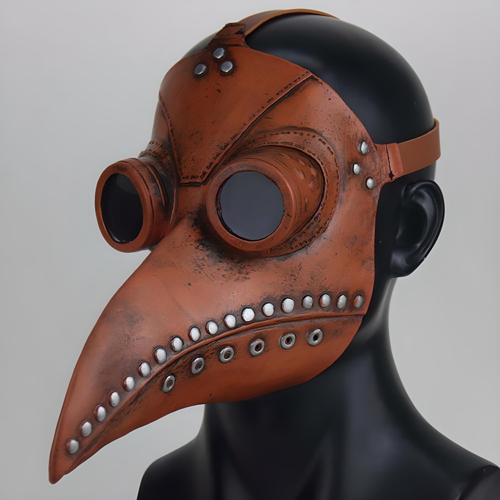 MASKA KRUKA PTAKA DOKTORA PLAGI LATEKSOWA BRĄZ DŻUMA CZARNA ŚMIERĆ PANDEMIA