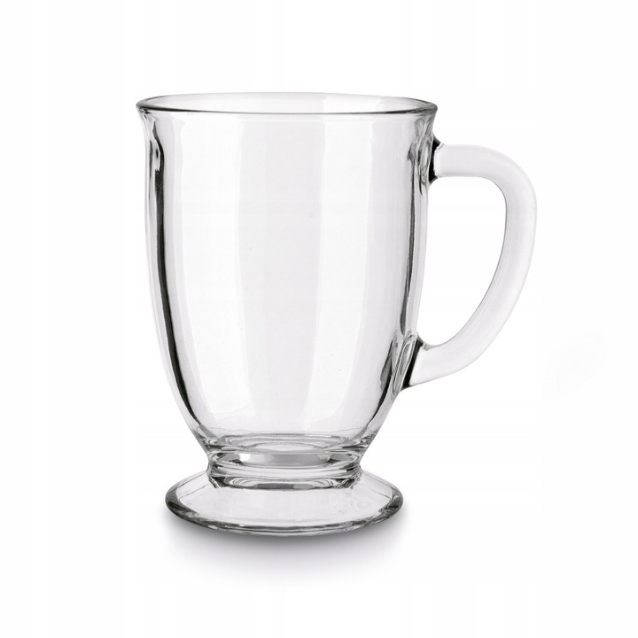 Zestaw kubków 6x DUŻY KUBEK SZKLANY do herbaty 450ml Z UCHEM do zmywarki