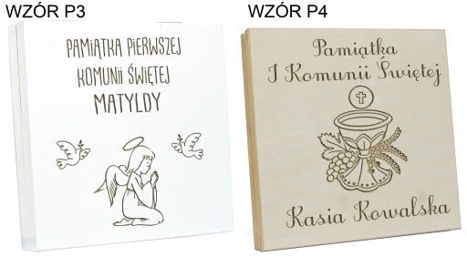 PODZIĘKOWANIE Z OKAZJI KOMUNII ŚWIĘTEJ DLA CHRZESTNYCH DZIADKÓW PUDEŁKO 3D