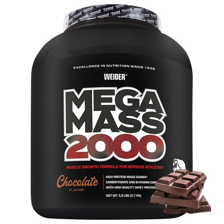 Weider Mega Mass 2000 2.7 kg Czekolada | Mass Gainer