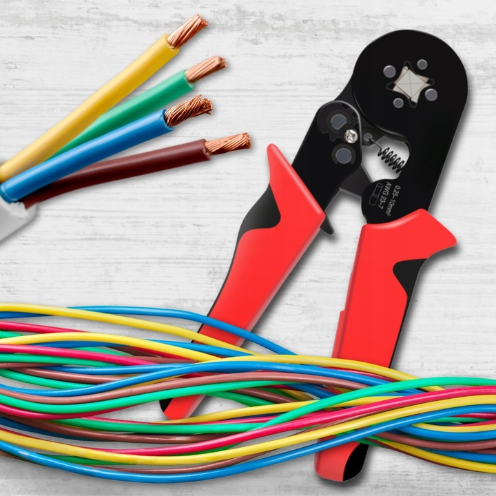 Zaciskarka do Tulejek Praska Kabli Końcówek Konektorów 1200 szt 0.5 - 10 mm