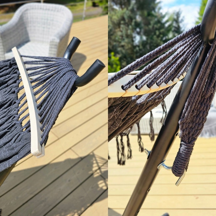 HAMAK BOHO XXL ze STELAŻEM stelaż do hamaka DWUOSOBOWY +wszystkie akcesoria