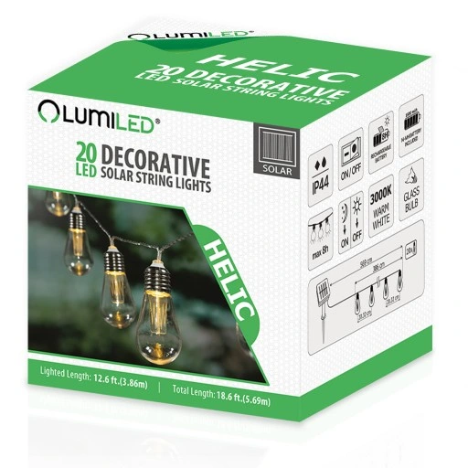 Girlanda SOLARNA OGRODOWA 20x LED ŻARÓWKI XXL