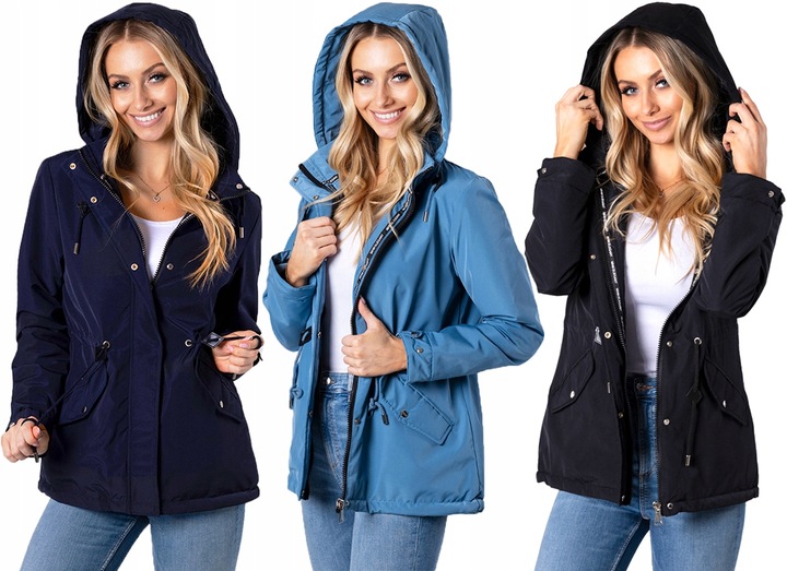 TALIOWANA WIOSENNA Kurtka PARKA z Kapturem 3 KOLORY Przejściowa XL