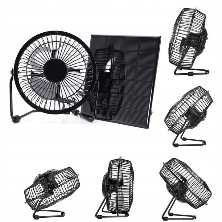 WENTYLATOR + PANEL SOLARNY SŁONECZNY 5W 6V Do kemping