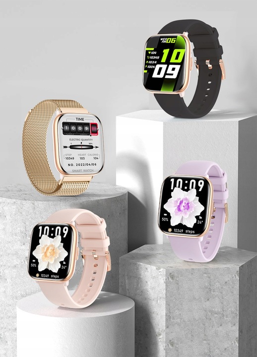 SMARTWATCH ZEGAREK DAMSKI POLSKIE MENU ROZMOWY SPORT AMOLED 4 PASKI