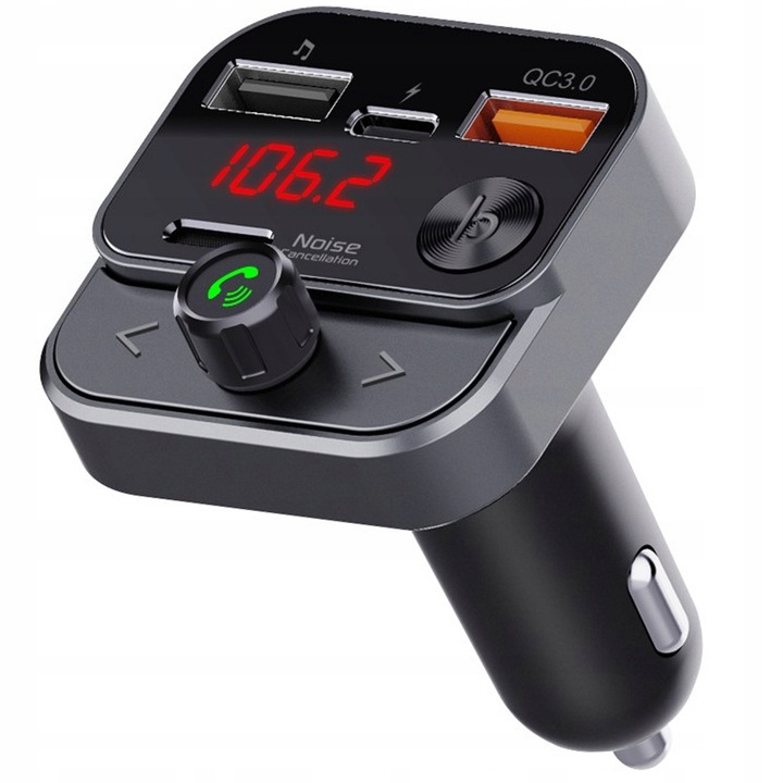 SWISSTEN Transmiter FM Bluetooth USB-A na PENDRIVE SZYBKA ŁADOWARKA USB-C