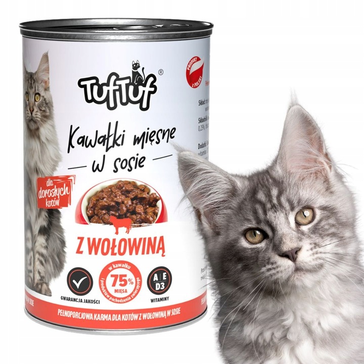 Bult Tuf Tuf kawałki 75% mięsa dla kota mix smaków zestaw 24x415g 9,96kg