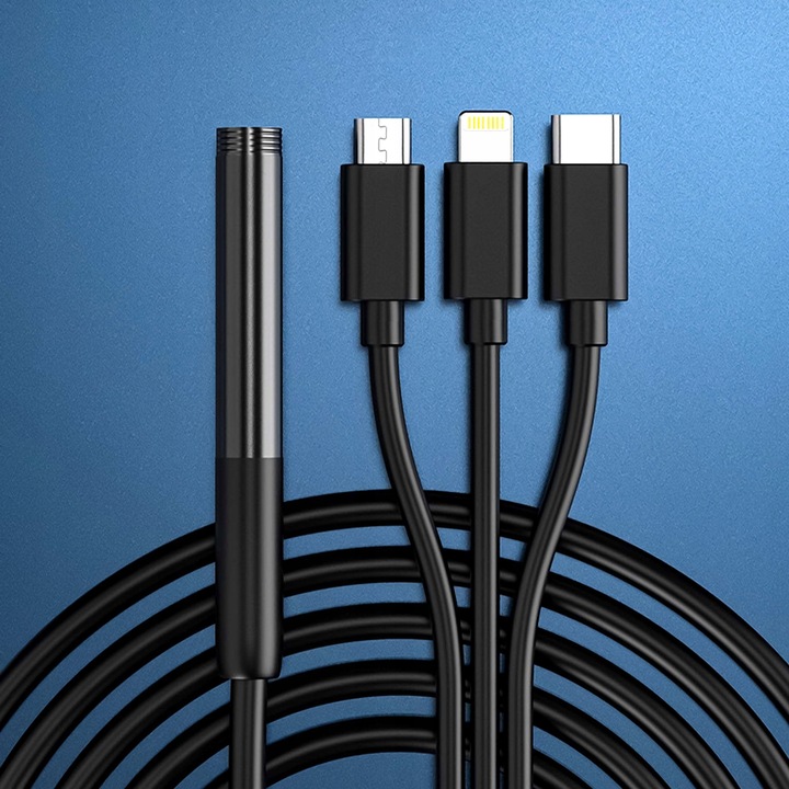 Endoskop Kamera Inspekcyjna do Telefonu Android Aplikacja LED USB Typ-C 3M