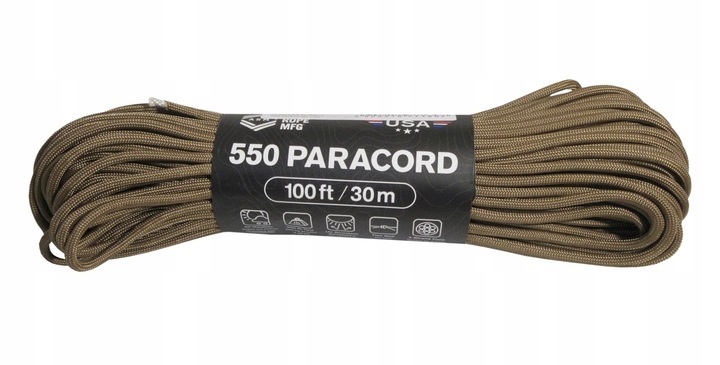 Linka 550 Paracord (100ft) - Coyote