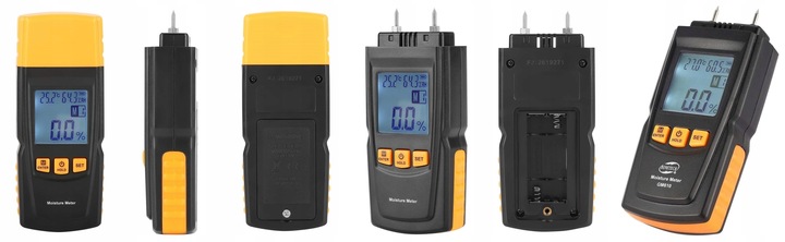 WILGOTNOŚCIOMIERZ MIERNIK WILGOTNOŚCI DO DREWNA 4 GRUPY POMIARU 9V+ BATERIE