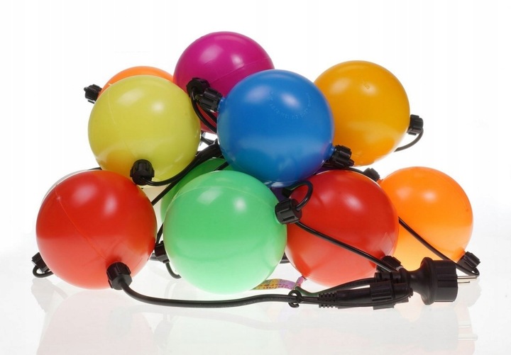 LAMPKI CHOINKOWE LED-10 DUŻE KULE ZEWNĘTRZNE MIX