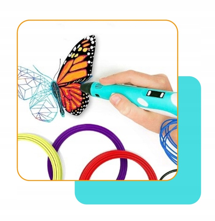 DŁUGOPIS 3D DRUKARKA 3D PEN dla dzieci + 310m WKŁADY MATA SZABLONY ZESTAW