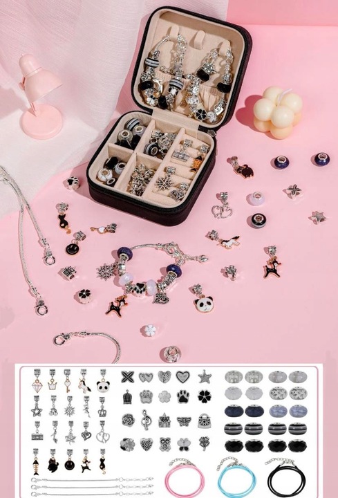 ZESTAW DO ROBIENIA BRANSOLETEK NASZYJNIKÓW KREATYWNY PREZENT DLA DZIECI