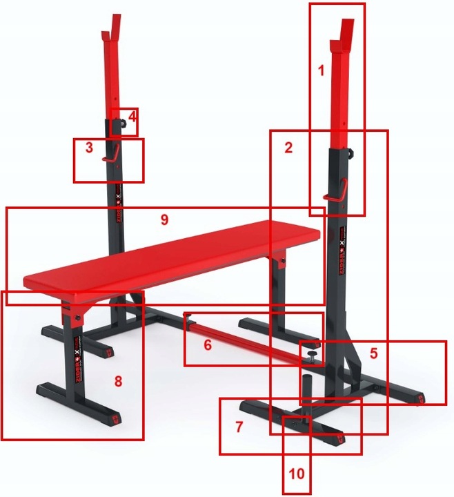 Stojaki pod sztangę regulowane asekuracja stojak do ćwiczeń 2sz ZIDER
