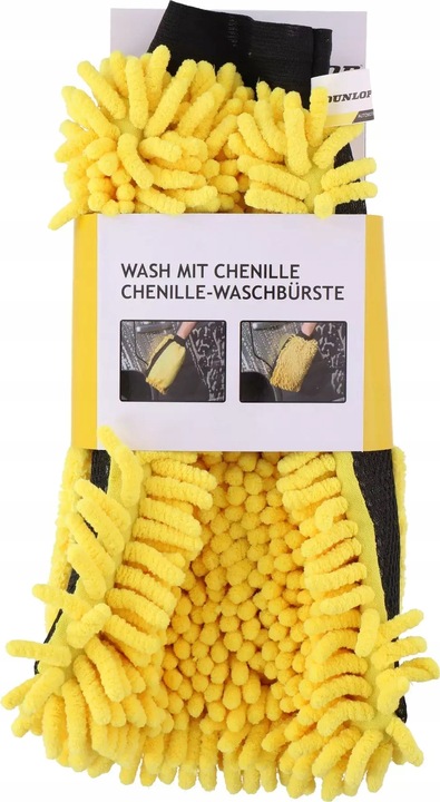 Rękawica do mycia auta samochodu z mikrofibrą frędzlami DUNLOP 2w1