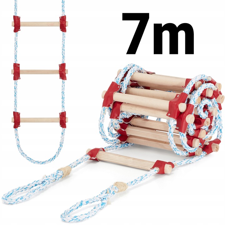 Drabina sznurowa linowa na dach ATESTOWANA 6m dekarska pleciona