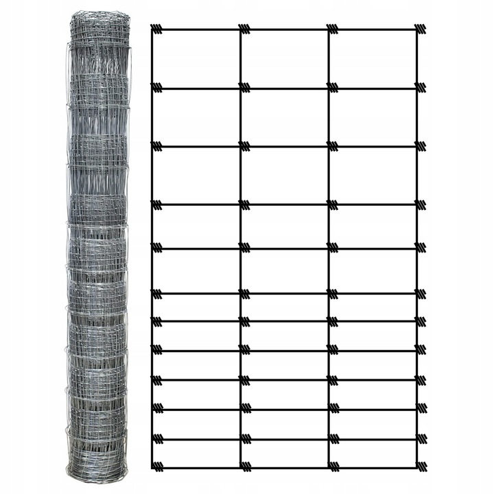 SIATKA LEŚNA 150/12/30 M rolka 50m OCYNKOWANA pola sady lasy budowa STRONG