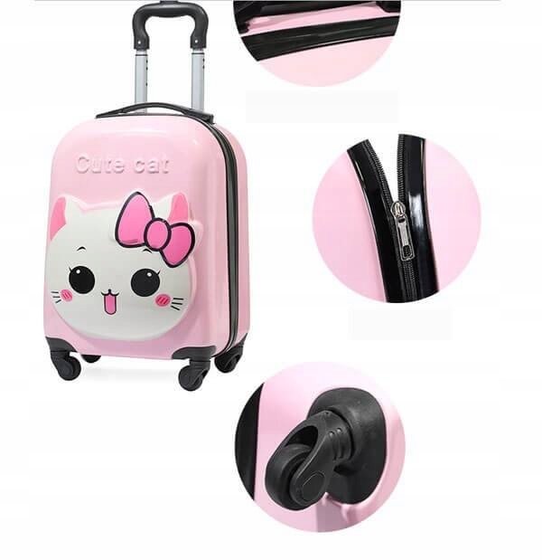 KOT KOTEK KITTY 3D WALIZKA NA KÓŁKACH DLA DZIECI BAGAŻ PODRÓŻNA