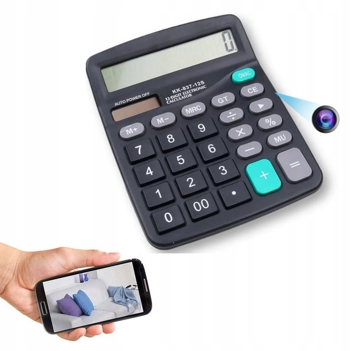 KALKULATOR MINI KAMERA SZPIEGOWSKA FULL HD WIFI