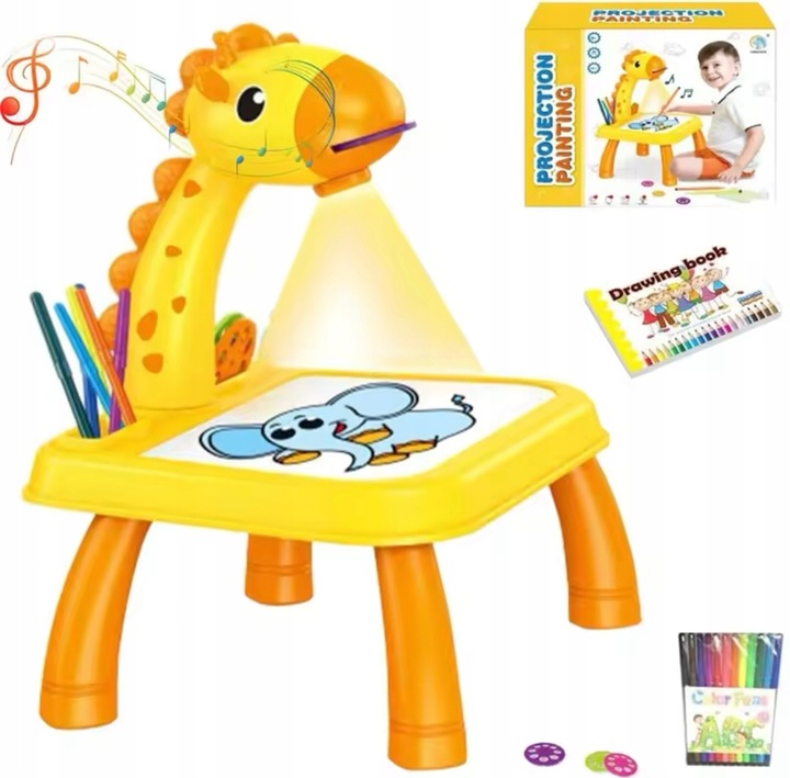 PROJEKTOR TABLICA RZUTNIK DO RYSOWANIA MAZAKI KREATYWNA ZABAWA ŻYRAFA