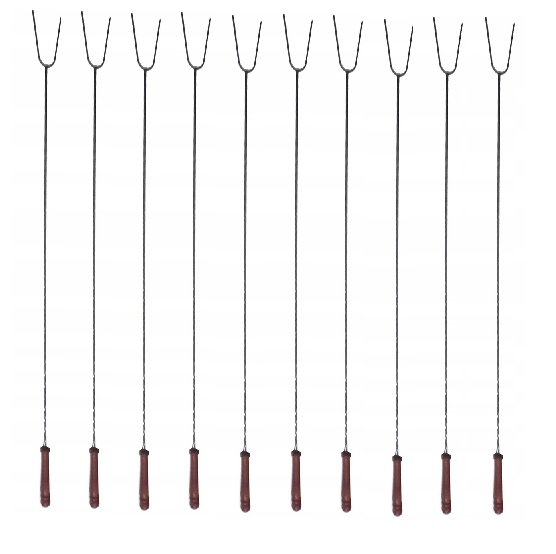 WIDEŁKI + PODPÓRKI OGNISKO KIEŁBASA 100CM PO 10SZT