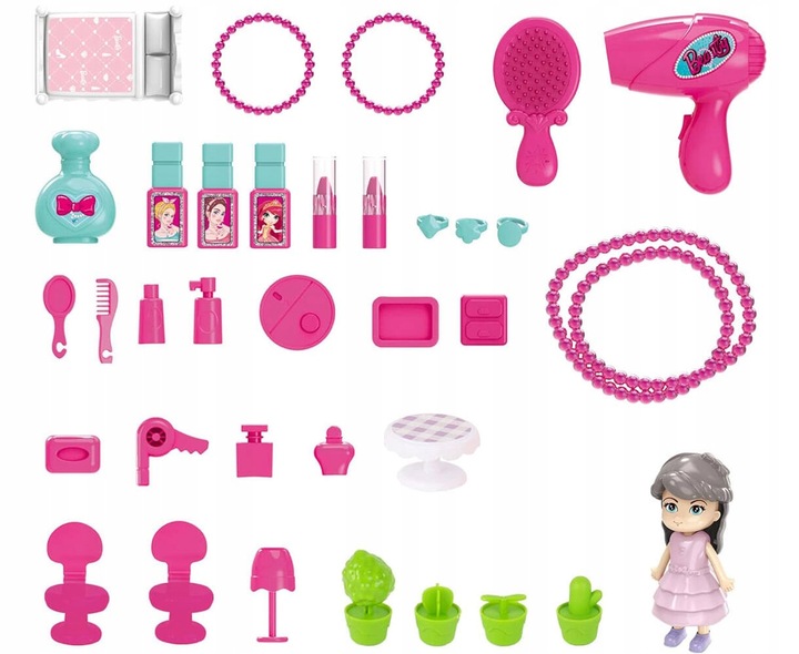 Toaletka w plecaku lalka DOMKU salon dla dzieci 3w1 dla 3 4 5 6 7 latki