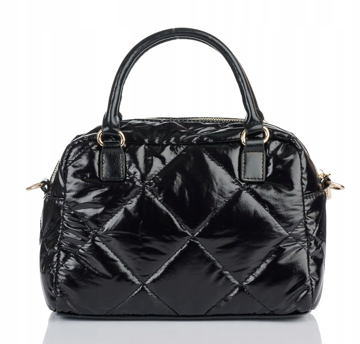 Torebka Damska Listonoszka MONNARI Pojemna KUFEREK Pikowana Lakierowana