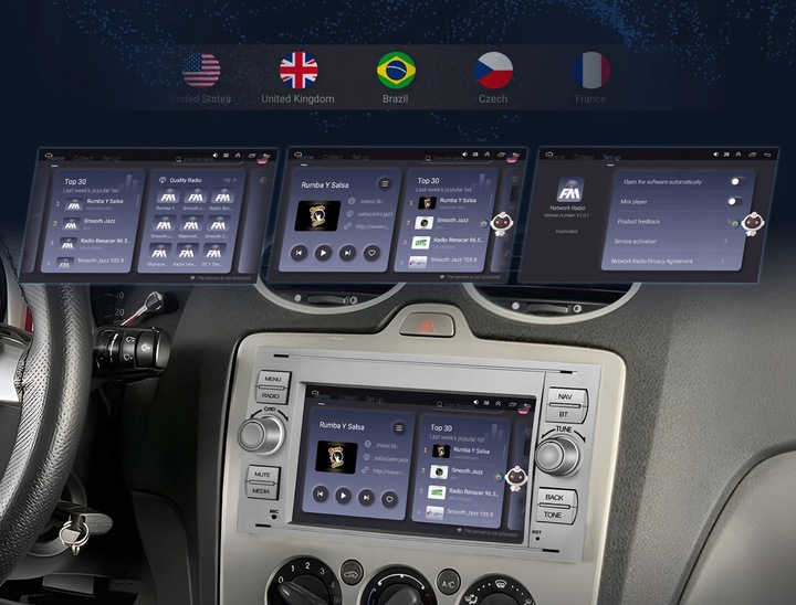 RADIO SAMOCHODOWE do FORD KUGA S-MAX C-MAX CARPLAY USB RDS GPS WIFI ANDROID